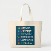 autisme - voorlichting autisme kinder mam grote tote bag (Voorkant)
