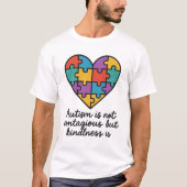 Autisme Vriendelijkheid Hart Puzzel Stuk Ontwerp T-shirt (Voorkant)