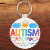 Autisme Vriendelijkheid Liefde Regenboog Handafdru Sleutelhanger (Voorkant)