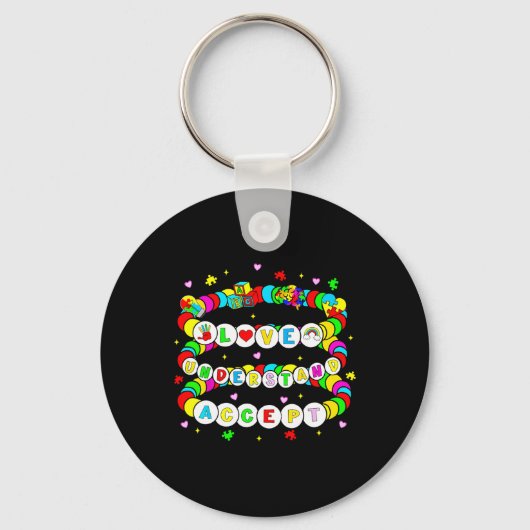 Autisme Vriendschap Armband Liefde Accepteren Begr Sleutelhanger (Voorkant)