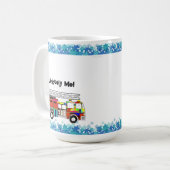 Autisme Vuurtruck puzzelstukjes Koffiemok (Voorkant links)