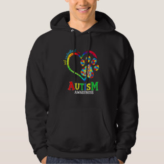 Autisme waakzaamheid Heart Paw Dog Support Autisti Hoodie