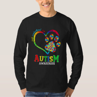 Autisme waakzaamheid Heart Paw Dog Support Autisti T-shirt