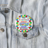 Autisme Waarschuwing Niet-verbale Pin Ronde Button 7,6 Cm (In situ)