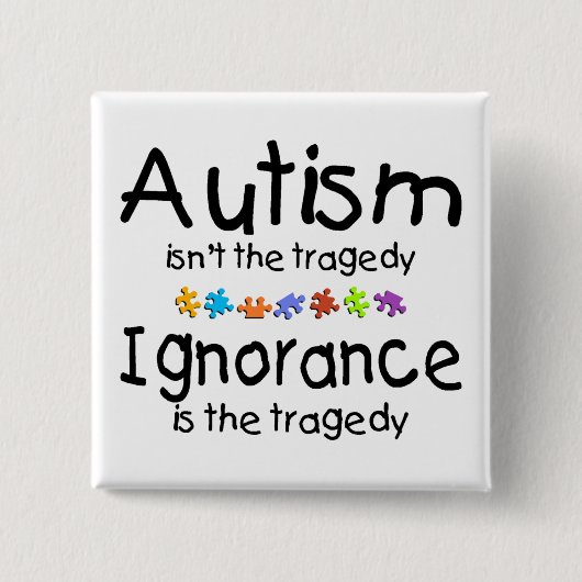 Autisme waarschuwt de tragedie vierkante button 5,1 cm (Voorkant)
