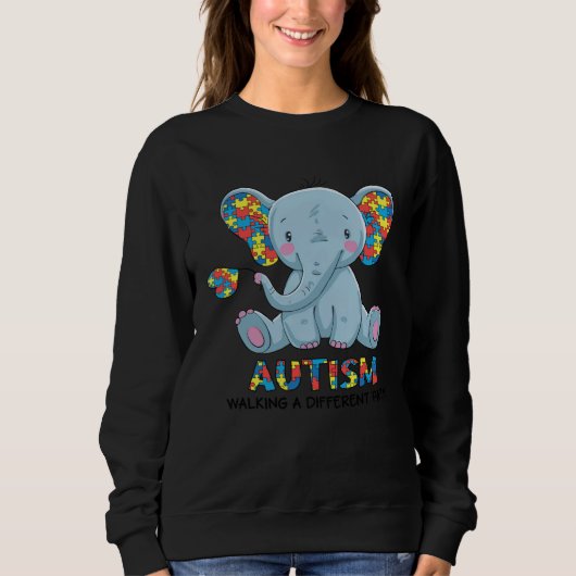 Autisme Wandelend Een Ander Pad Olifant Autisme Oh Trui (Voorkant)