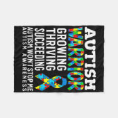 Autisme Warrior Kinder Puzzel Ondersteuning Autism Fleece Deken (Voorkant (Horizontaal))