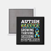 Autisme Warrior Kinder Puzzel Ondersteuning Autism Magneet (Voorkant / Achterkant)