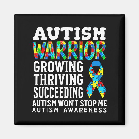 Autisme Warrior Kinder Puzzel Ondersteuning Autism Magneet (Voorkant)