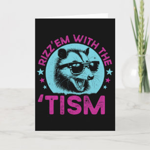 Autisme Wasbeer Grappige Grap Rizz Em Met De Tism  Kaart