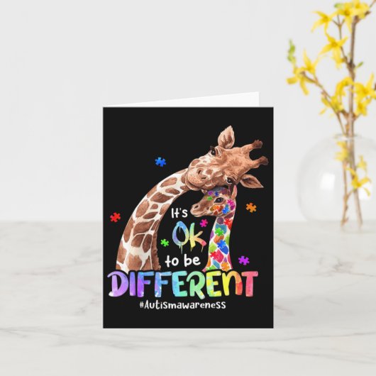 Autisme weet dat het oké is om een andere Giraffe Kaart (Gele Bloem)