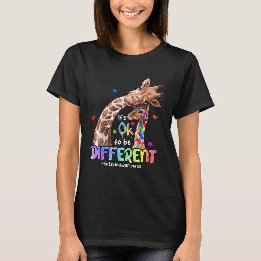 Autisme weet dat het oké is om een andere Giraffe T-shirt (Voorkant)