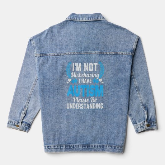 Autisme weet dat ik me niet vergis dat ik autisme  denim jacket (Achterkant)