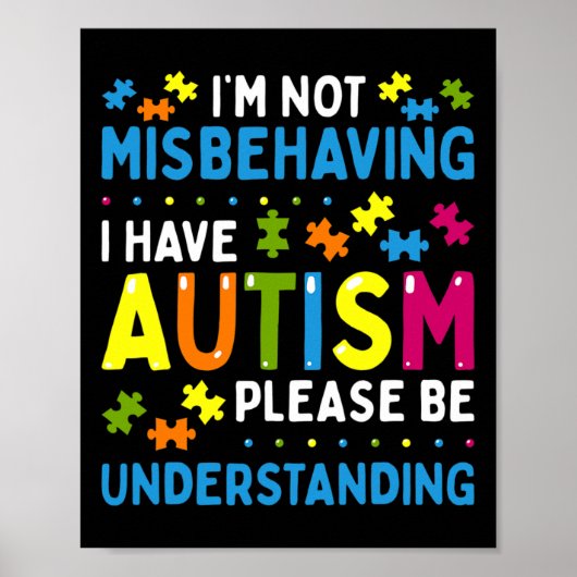 Autisme weet dat ik me niet vergis dat ik autisme poster (Voorkant)