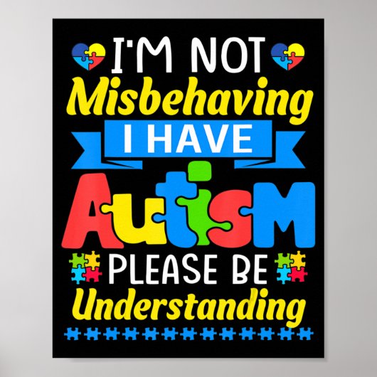 Autisme weet dat ik me niet vergis dat ik autisme  poster (Voorkant)