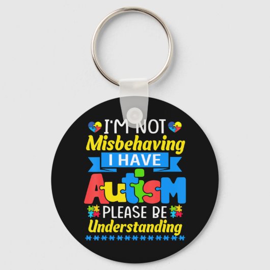 Autisme weet dat ik me niet vergis dat ik autisme sleutelhanger (Voorkant)