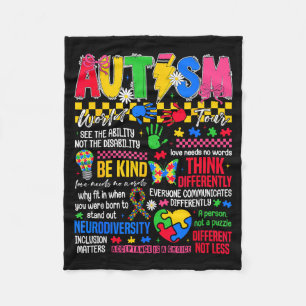 Autisme wereldtour autisme bewustzijn dag puzzel fleece deken