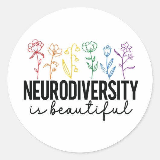 Autisme Wildflower, ADHD, Speciaal rood leraar Ronde Sticker (Voorkant)