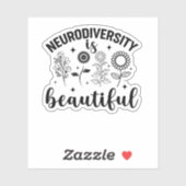 Autisme Wildflower, ADHD, Speciaal rood leraar Sticker (Vel)