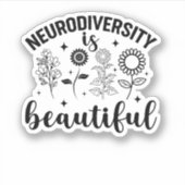 Autisme Wildflower, ADHD, Speciaal rood leraar Sticker (Voorkant)