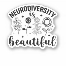 Autisme Wildflower, ADHD, Speciaal rood leraar Sticker