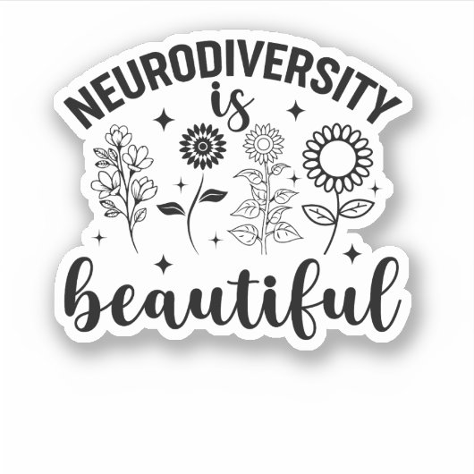 Autisme Wildflower, ADHD, Speciaal rood leraar Sticker (Voorkant)