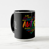 AUTISME WOORD HART Autisme Bewustzijn Mok (Voorkant links)