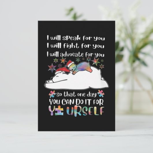 Autisme zelf kaart (Staand voorkant)