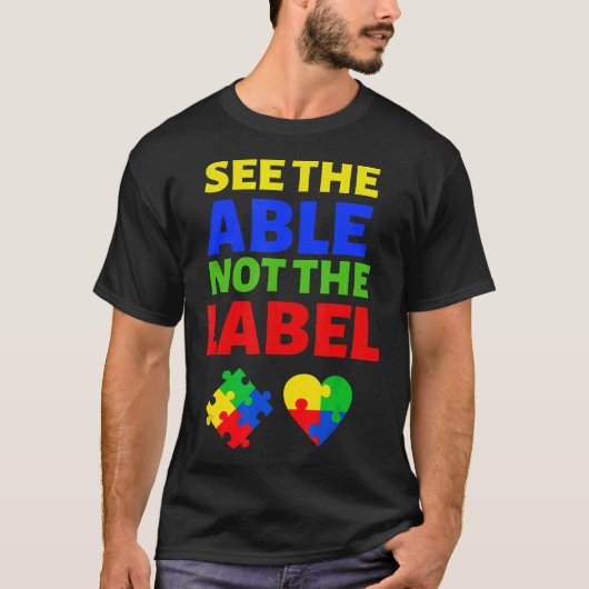 Autisme - Zie het vermogen, niet het label Autisme T-shirt (Voorkant)