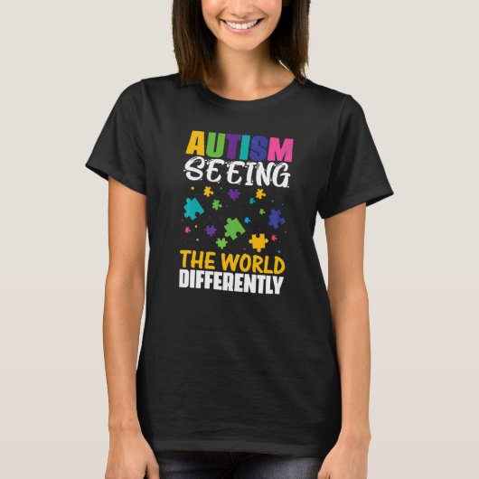 Autisme ziet de wereld anders 1 t-shirt (Voorkant)