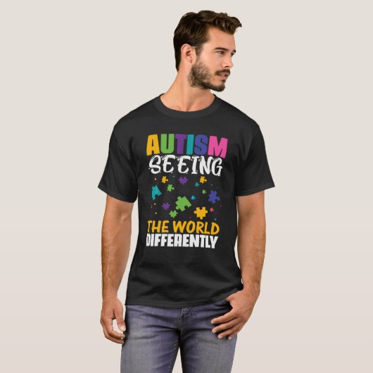 Autisme ziet de wereld anders t-shirt (Voorkant volledig)