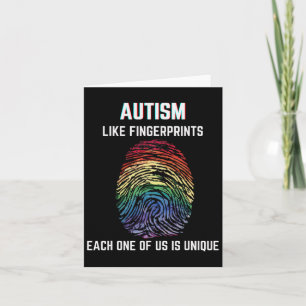 Autisme zoals vingerafdrukken zijn we allemaal uni kaart