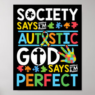 Autisme Zoon Kind Dochter Maatschappij God Zegt Da Poster