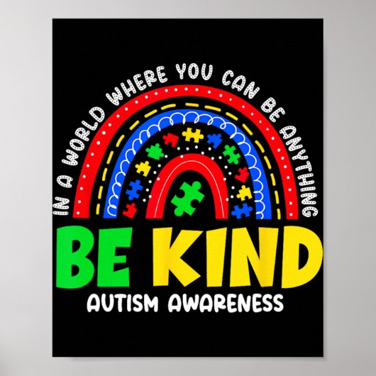 Autisme Zoon Kind Dochter Moeder Regenboog Wees Aa Poster (Voorkant)