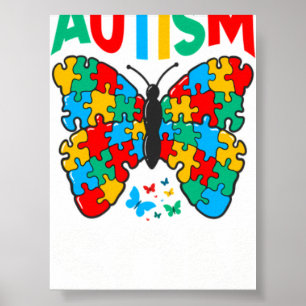 Autisme Zoon Vlinder Bewustzijn Puzzelstukje Lintj Poster