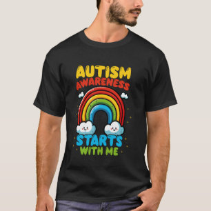 Autismebewustzijn Begint Bij Mij Regenboog T-shirt