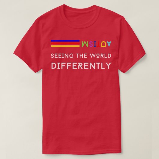 Autismebewustzijn De wereld anders zien T-shirt (Design voorkant)
