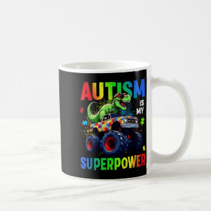 Autismebewustzijn is Superpower Truck Trex Dinosau Koffiemok