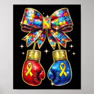 Autismebewustzijnslegpuzzel Coquette Strik En Doos Poster