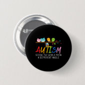 Autismebewustzijnsvogel ronde button 5,7 cm (Voorkant /achterkant)