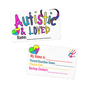 Autismekaart ID Waarschuwingsnaam Badge