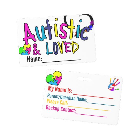 Autismekaart ID Waarschuwingsnaam Badge