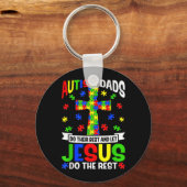Autismevaders doen autismebewustzijn steun christe sleutelhanger (Voorkant)