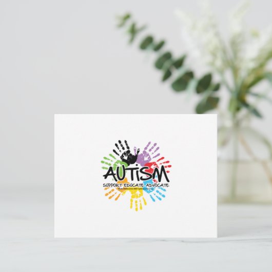 Autismhanddruk Briefkaart (Staand voorkant)