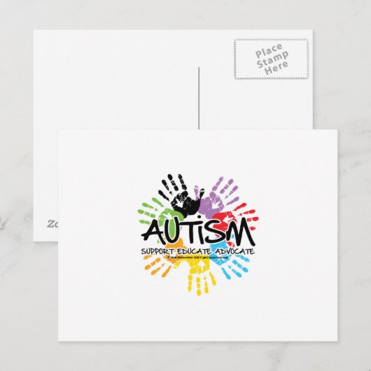 Autismhanddruk Briefkaart (Voorkant / Achterkant)