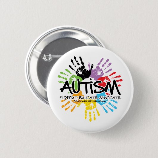 Autismhanddruk Ronde Button 5,7 Cm (Voorkant /achterkant)