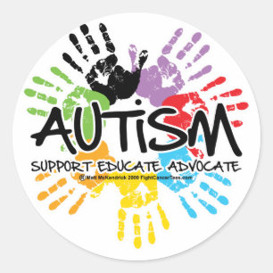 Autismhanddruk Ronde Sticker