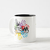 Autismhanddruk Tweekleurige Koffiemok (Voorkant links)
