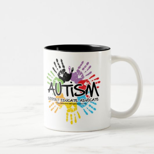 Autismhanddruk Tweekleurige Koffiemok (Rechts)