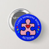 AutismPuzzlePiece.com originele roze liefdesbewust Ronde Button 5,7 Cm (Voorkant /achterkant)